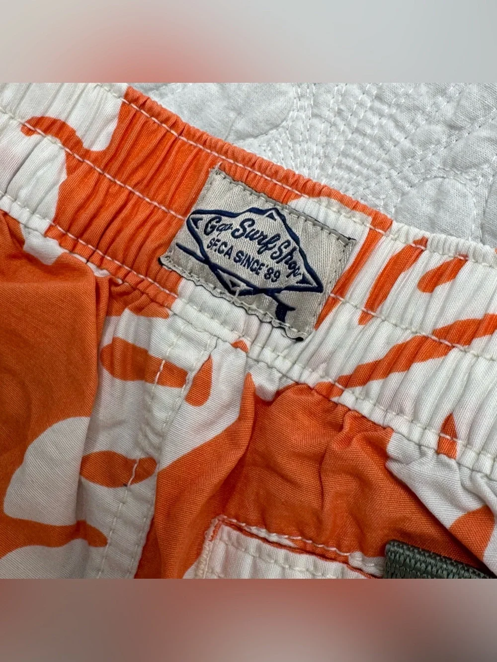 Baby Gap -Longboard Riders Club Orange & White Kids Swim Trunks -2T